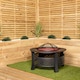 image 3 of Samuel Alexander 80x58cm Black Steel Garden Patio Firepit Heater BBQ with Cover