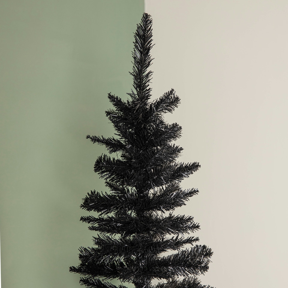 image 1 of 6ft (1.8m) Black Pencil Pine Artificial Christmas Tree with 321 Tips