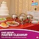 image 6 of 3pk Red Disposable Tablecloths 121x121cm Plastic Covers for Parties, Weddings, Valentine’s, Easter, Festive & Outdoor Events