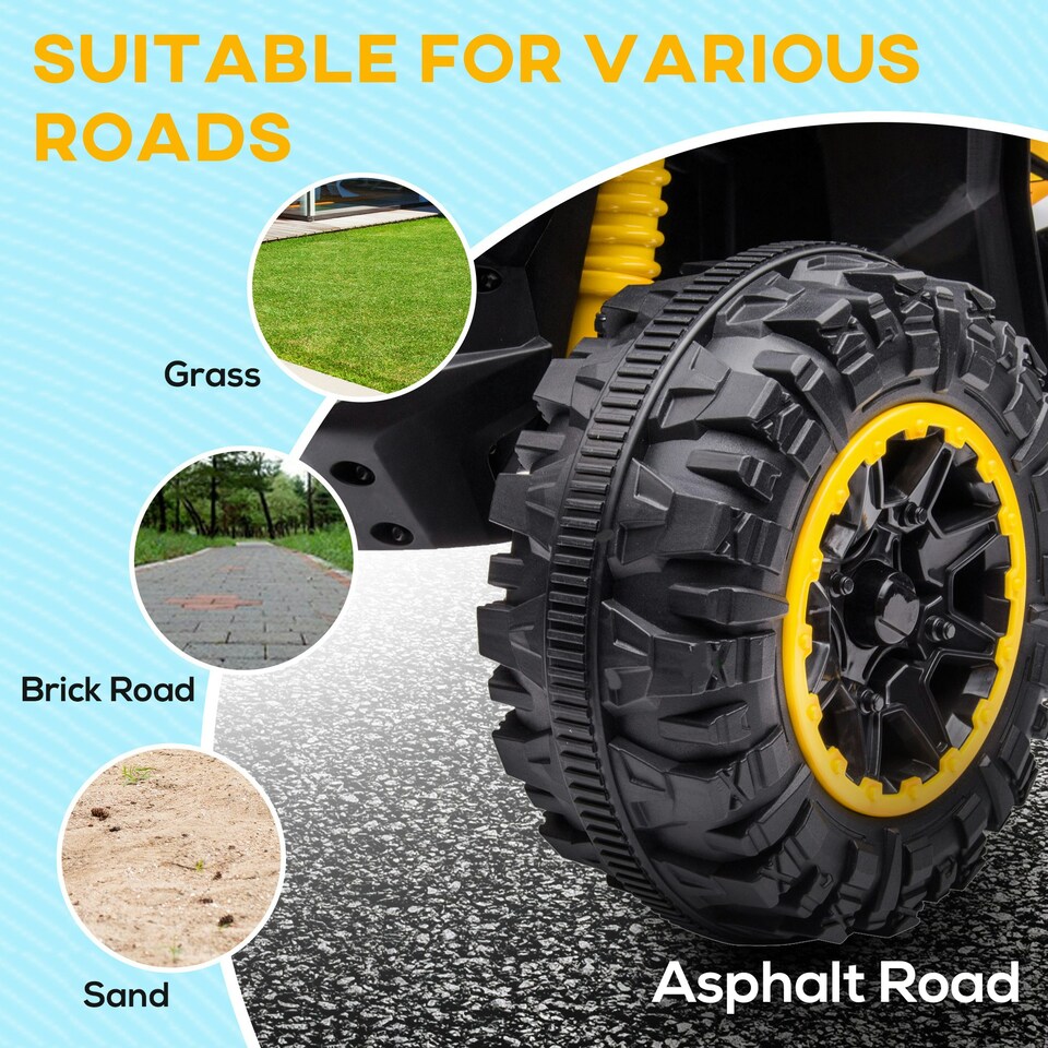 image 1 of HOMCOM 12V Electric Quad Bikes for Kids Ride On Car ATV Toy for 3-5 Years Yellow