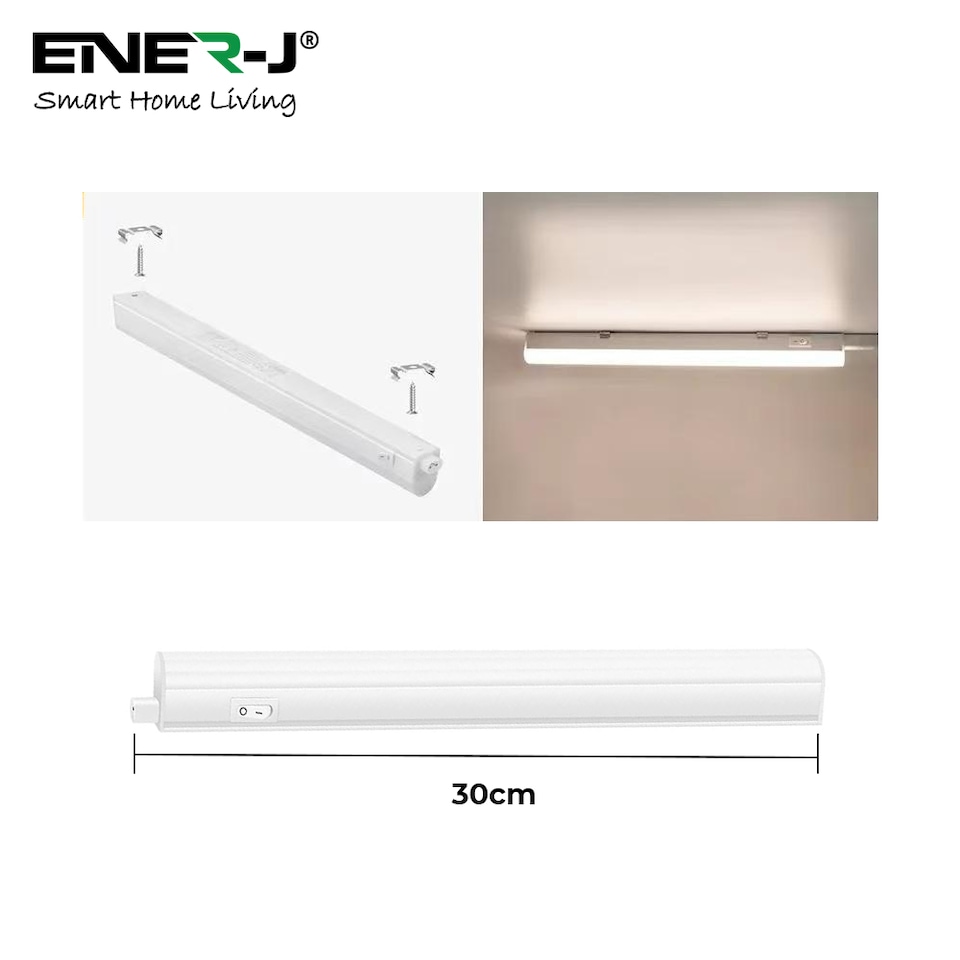 image 1 of 4W LED T5 Batten Light, 30cms, 100 Lm W, With on off switch, CCT Switchable, 50cms cable, 3 Years warranty