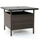 image 3 of COSTWAY Rattan Umbrella Side Table Outdoor Garden Table Brown