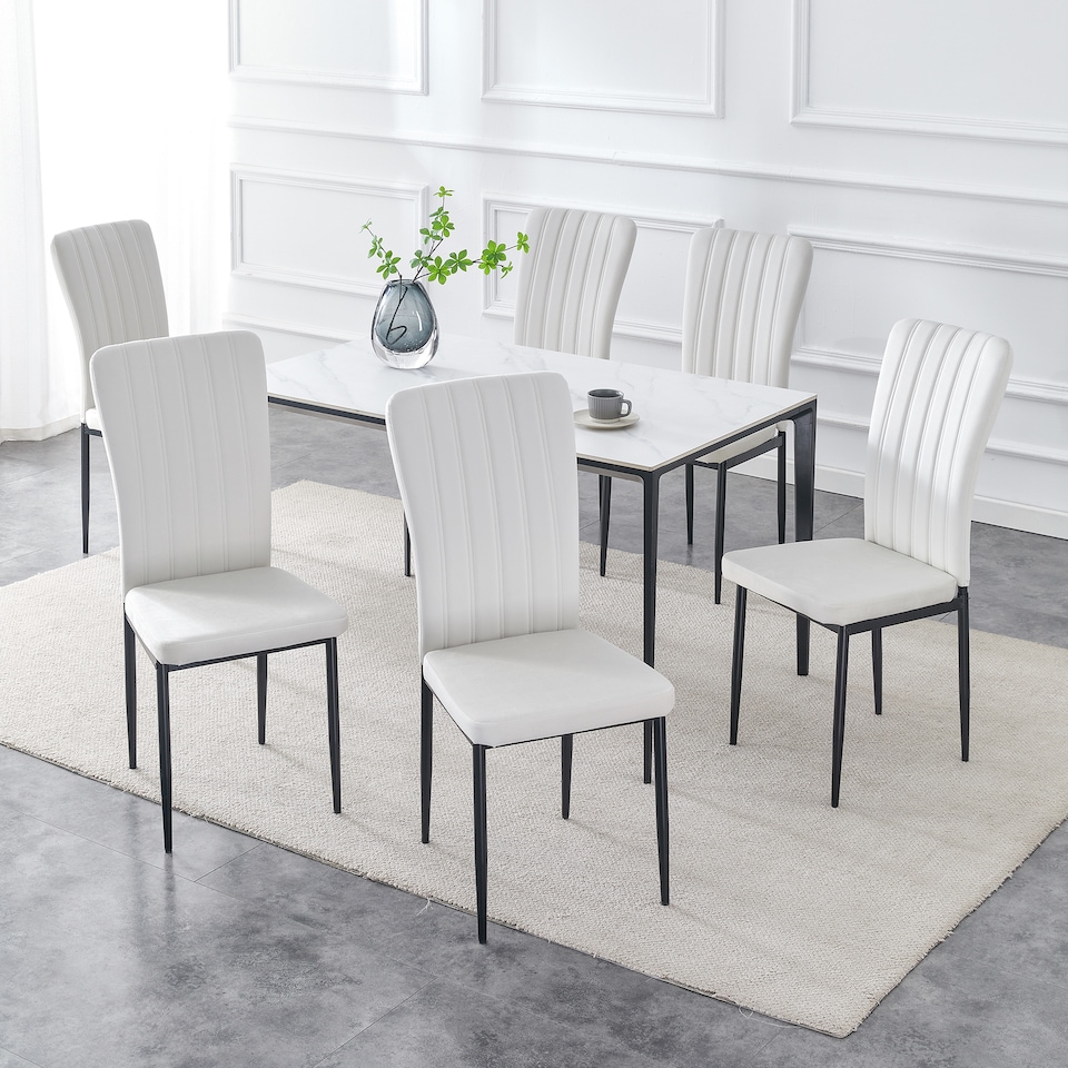 image 1 of MCC Direct Set of 6 Velvet Dining Chairs Upholstered Kitchen Accent Chairs Elle
