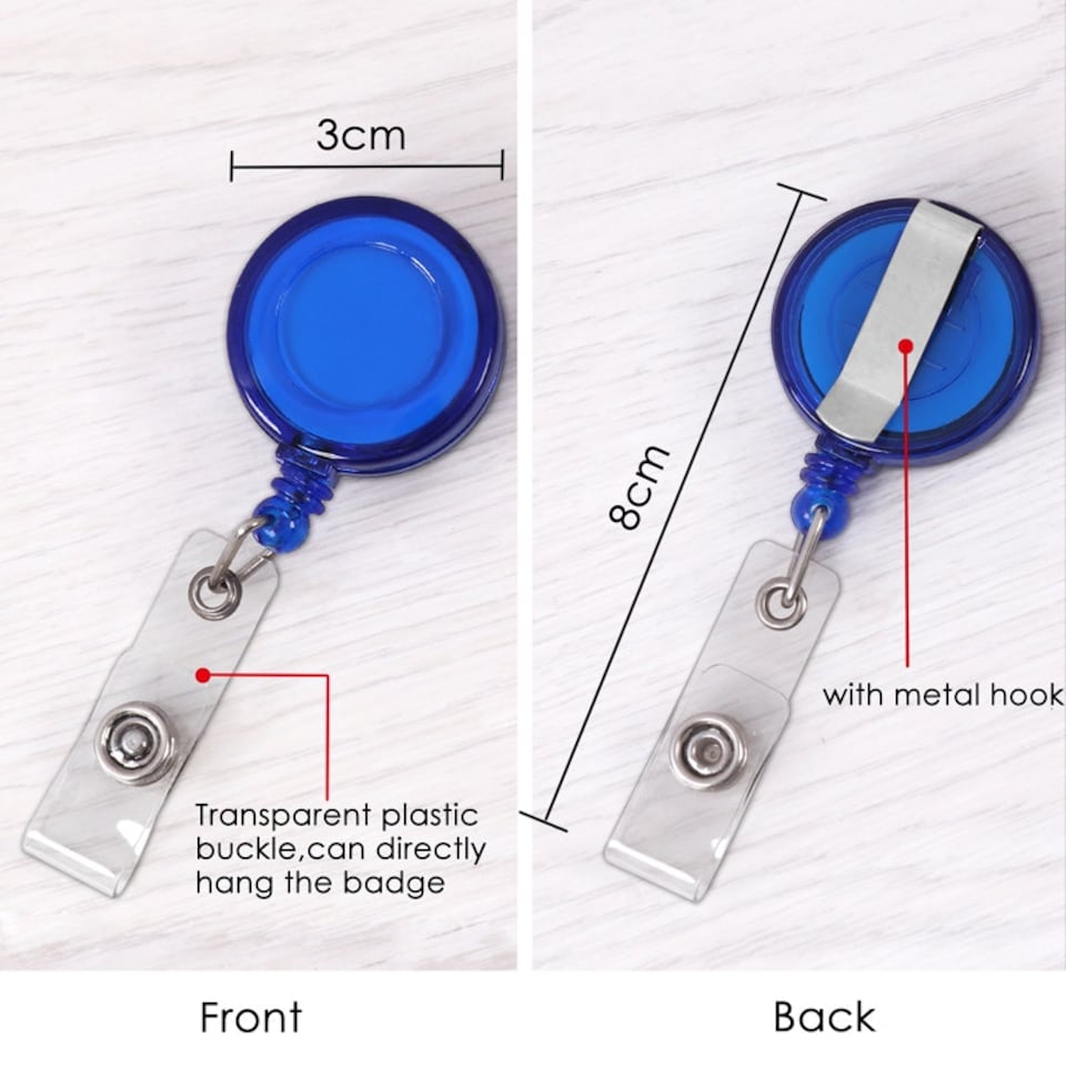 image 1 of Box of 100 Blue Pull Reel for Name Badge Holder