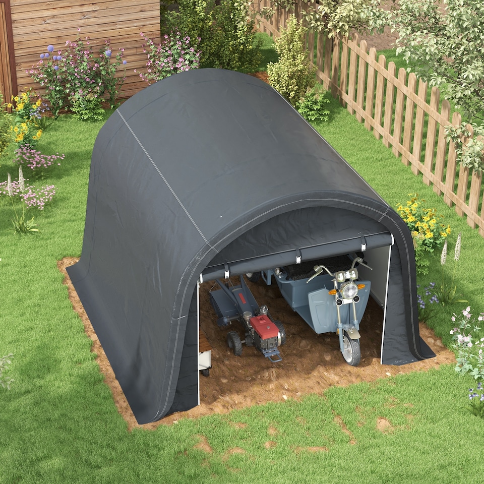 image 1 of Outsunny 3 x 3(m) Garden Storage Tent, Heavy Duty Outdoor Shed, Grey | Grey
