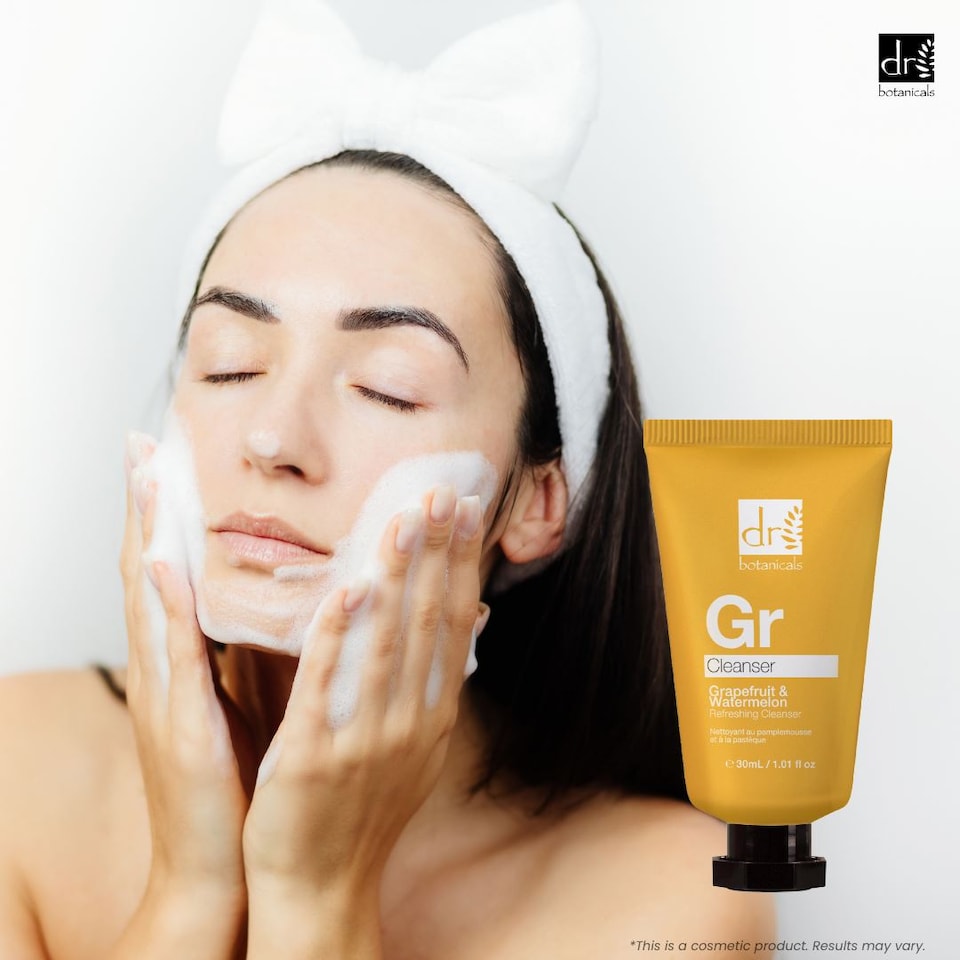 image 1 of Dr. Botanicals Grapefruit & Watermelon Anti-Ageing Refreshing Cleanser 30ml for Fine Lines, Wrinkles, Brightening