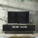 image 2 of TV Unit 200cm Rustic Industrial Oak with Black Doors and Metal Frame | Brown | Black | One Size | 1