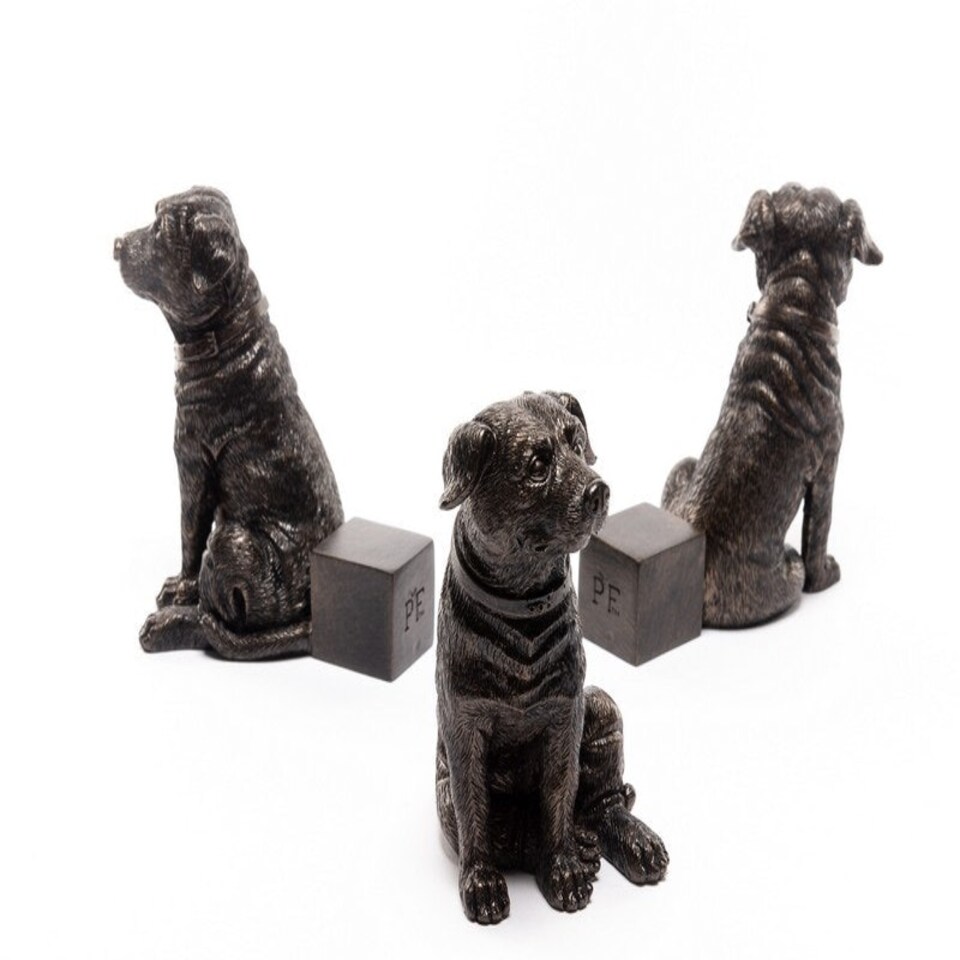 image 1 of Staffordshire Bull Terrier Plant Pot Feet - Set of 3 Grey