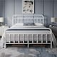 image 1 of Yaheetech 5ft King Vintage Iron Platform Bed with High Headboard White