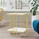 image 7 of 2 Tier Square Faux Marble Side Table Gold Gold