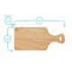 image 2 of Argon Tableware Wooden Chopping Board with Handle - 34cm x 16cm Brown