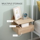 image 9 of HOMCOM Nightstand Set of 2, Wall Mounted Bedside Cabinet, Oak Tone