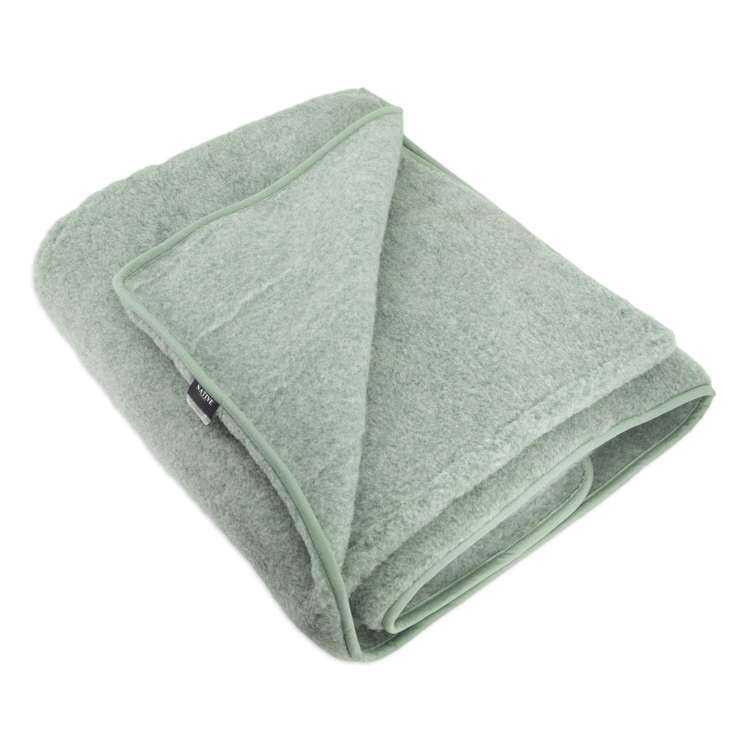 Native Natural Merino Wool Blanket - 130x170 Green, Green