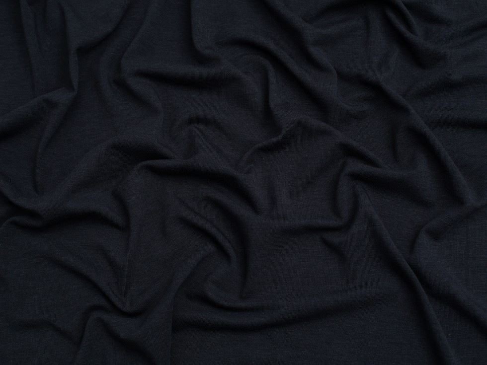 Minerva Core Range Navy Bamboo Cotton Jersey Stretch Knit Fabric for Dressmaking, 150cm / 59" Wide - per metre