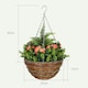 image 5 of Outsunny Pack of 2 FauPlant Artificial Lisianthus Flowers Hanging Planter with Basket for Indoor Decoration, Orange