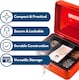 image 3 of Marco Paul 4.5'' Cash Box - Red