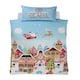 image 3 of Gingerbread Town Single Duvet Cover Set | Blue | Blue | 1