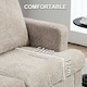 image 3 of HOMCOM 138 cm Chenille Fabric Loveseat Sofa with S-springs, Light Brown Cream