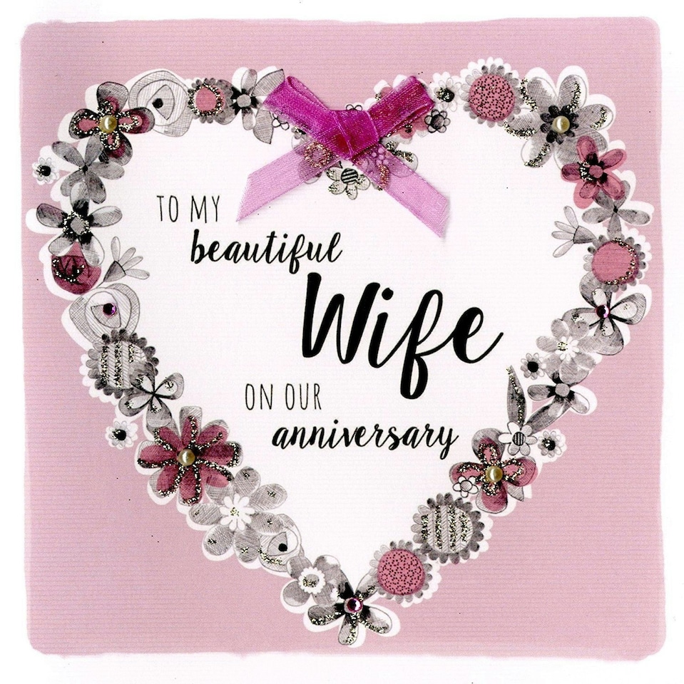 image 1 of Beautiful Wife Birthday Greeting Card Hand-Finished Notting Hill Cards