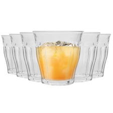 Duralex Picardie Drinking Glasses - 220ml Tumblers for Water, Juice - Clear - Pack of 6 | Clear | Clear