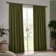 image 5 of Heavy Chenille Blackout Pencil Pleat Curtain Pair | Green | Olive | 2