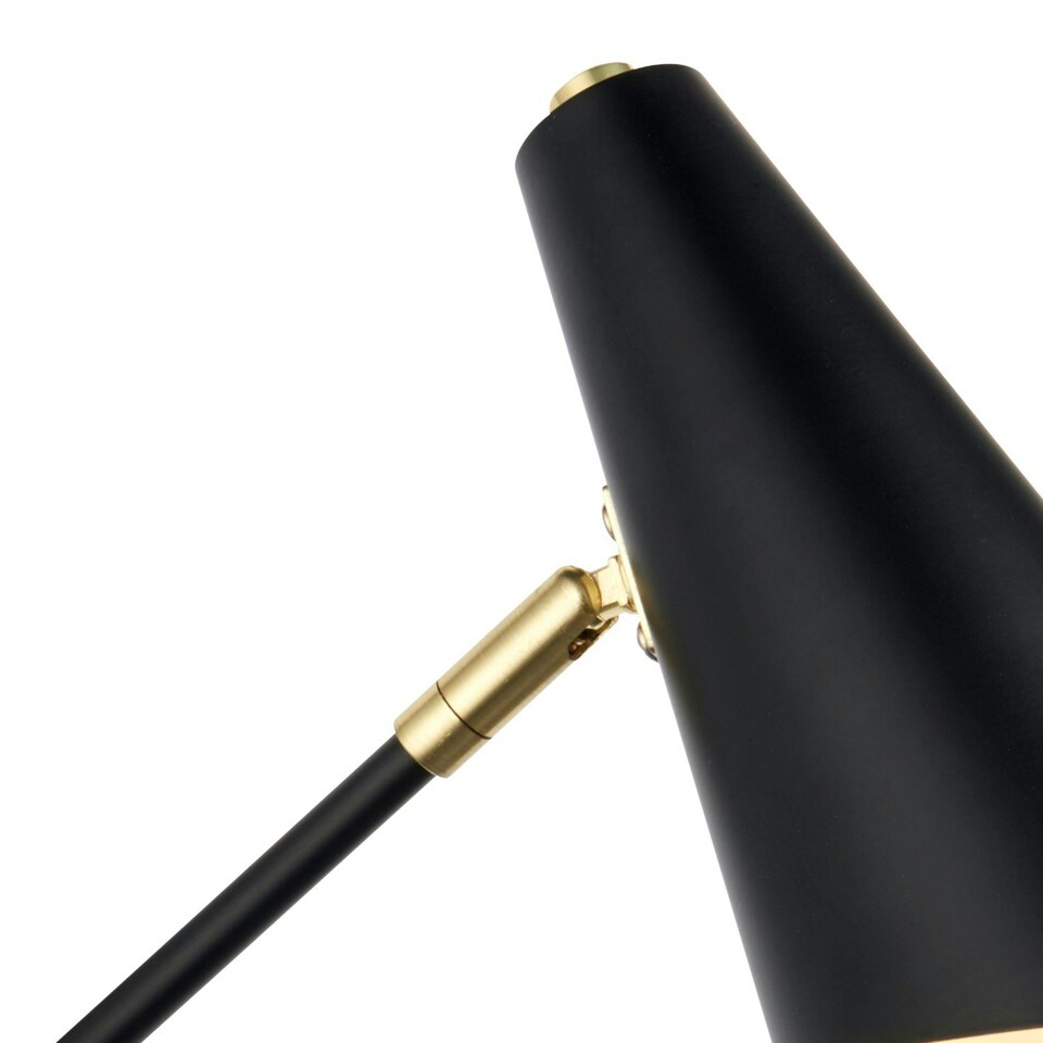 image 1 of First Choice Lighting Set of 2 Dakotta Matt Black & Brushed Gold Adjustable Wall Lamps Black | Bronze