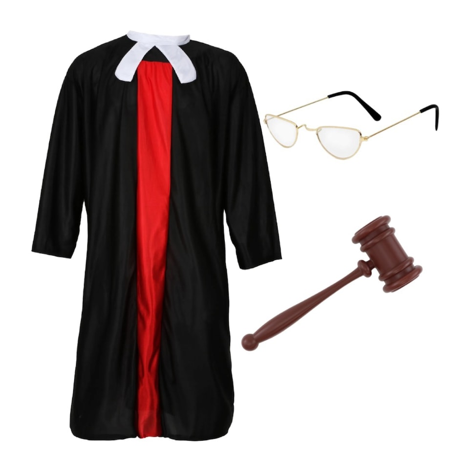 TV Judge Costume Set - Robe, Gavel & Glasses | Multi | One Size - Tesco ...