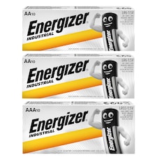 Energizer AA & AAA Industrial Batteries - Pack of 30 (20x AA & 10x AAA) | Chrome | Not provided | 3