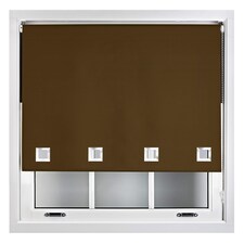FURNISHED Blackout Roller Blinds with Large Square Eyelets Made to Measure Window Shade | Brown | Brown | (W) 180cm x (L) 210cm