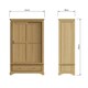 image 2 of Faire 120cm Sliding Combination Wardrobe in Natural Oak with Oak Top Brown