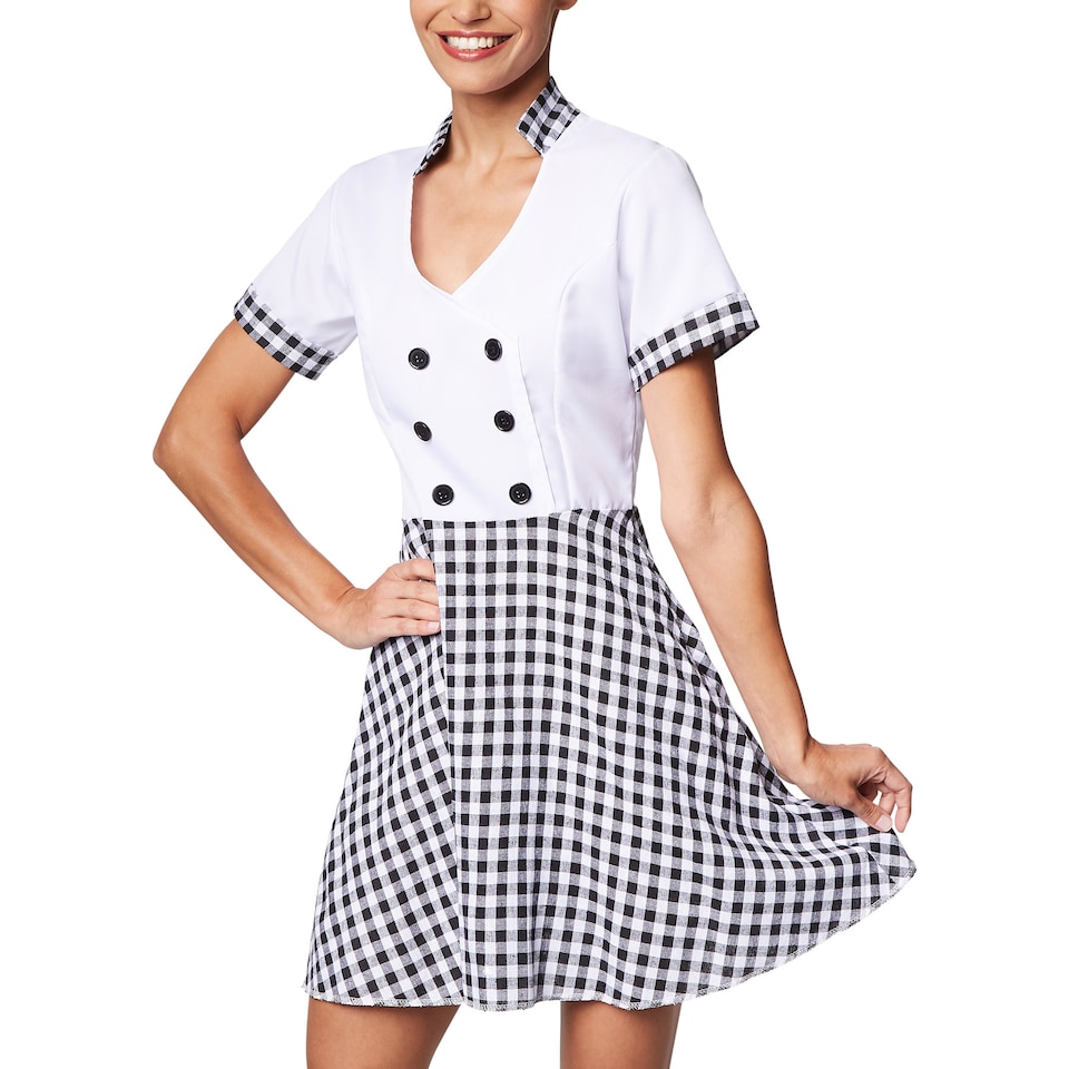 image 1 of Womens chef costume | White | black/white | 1