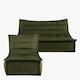 image 3 of icon Kota Velvet XL Bean Bag Sofa & Lounger Set Olive Green Bean Bag Chair Green