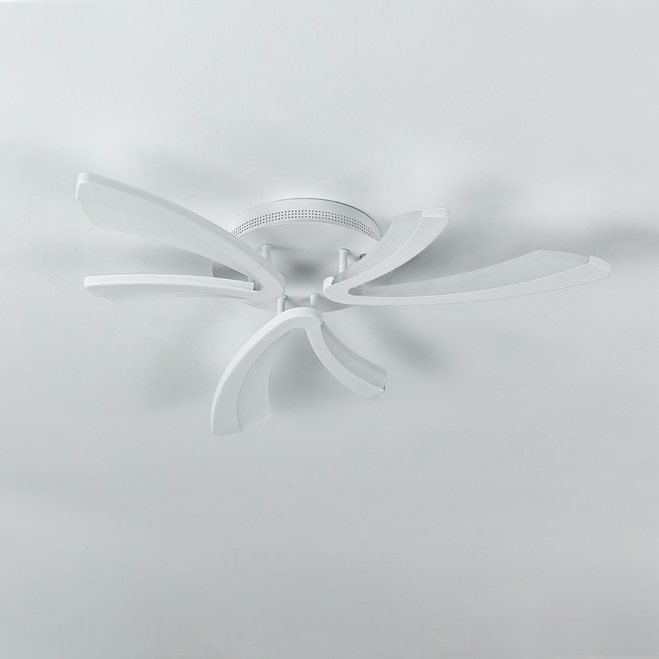 image 1 of Living and Home Unique V-Shaped LED Semi Flush Ceiling Light, 70cm Dia x 6.5cm H | White