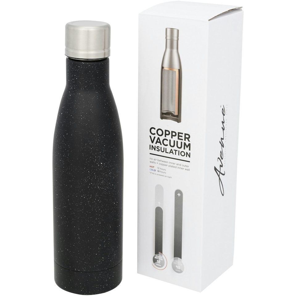 image 1 of Avenue Vasa Speckled Copper Vacuum Insulated Bottle - Black - One Size