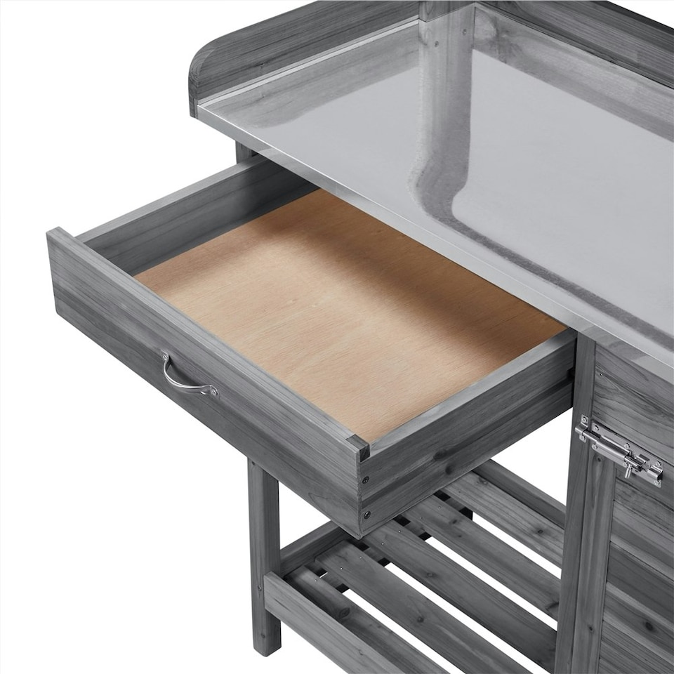 image 1 of Yaheetech Potting Bench Table Work Bench Metal Tabletop