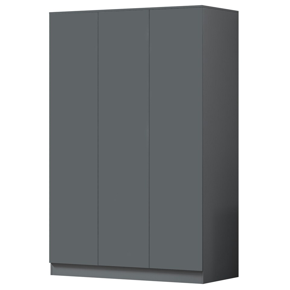 image 1 of FWStyle Stora 3 Door Wardrobe - Matt Dark Grey Grey