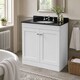 image 4 of Balterley Swynnerton Traditional 2 Door Floor Standing Vanity Unit with Marble Basin, Satin White, 800mm