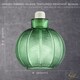 image 6 of Designer Ribbed Leaf Themed Forest Emerald Green Glass Pendant Lighting Shade | Green