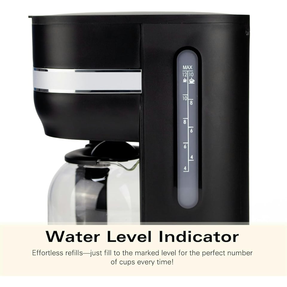 image 1 of Hamilton Beach Filter Coffee Machine, Ella, 1.5L, 900W, Makes 12 Cups, Re-usable Filter, Anti Drip, Water Window