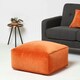 image 2 of Homescapes Burnt Orange Velvet Pouffe Bean Cube
