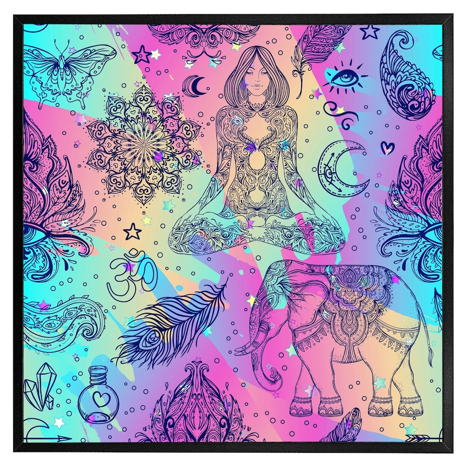 image 1 of Colourful rainbow (Picutre Frame) Black | M