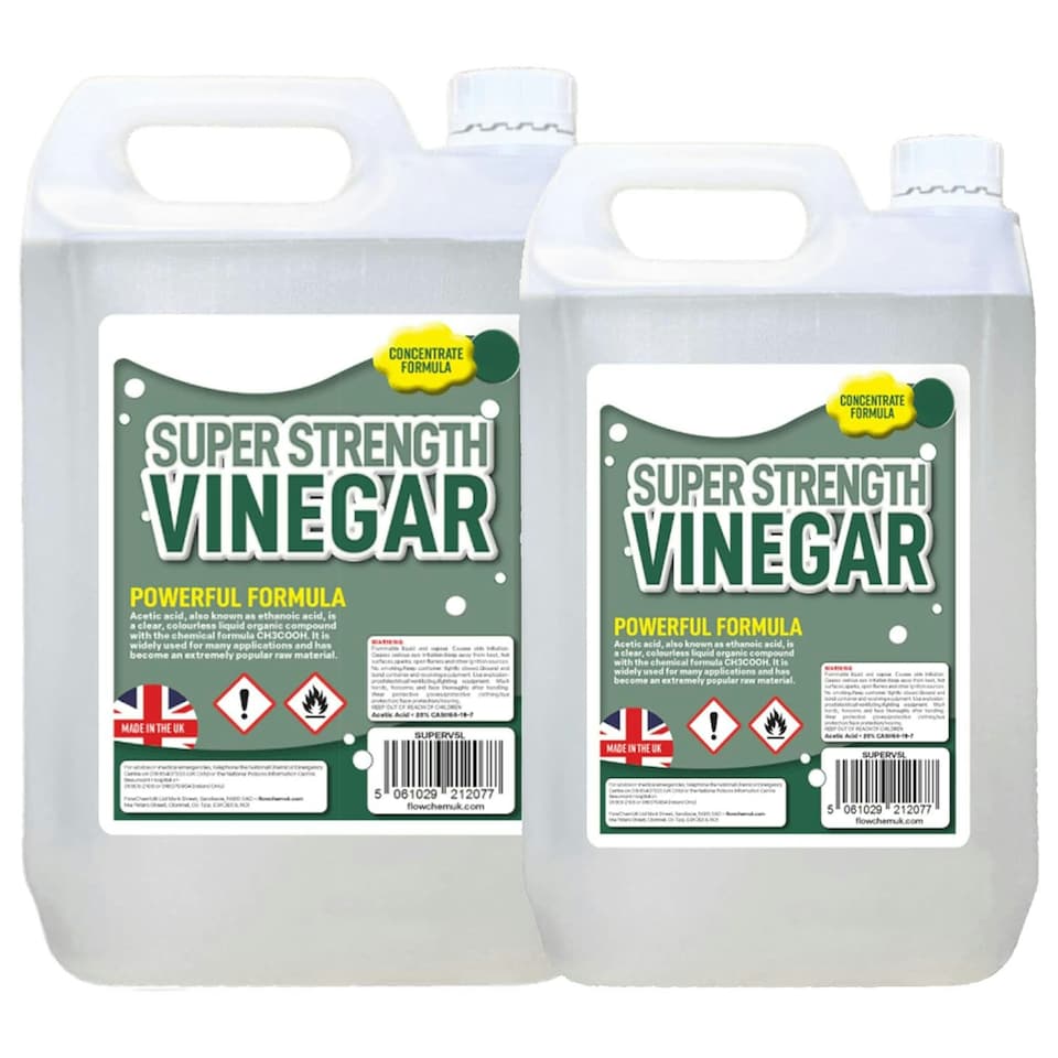 image 1 of 4 x 5L Super Strength Vinegar 20% Strong Cleaning Vinegar For Sanitising, Cleaning & Descaling