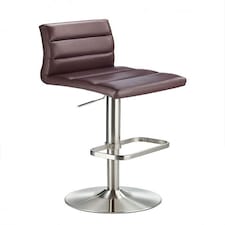 Swank Adjustable Bar Stool Brown Silver