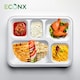 image 2 of ECONX Bagasse Deep 5 Compartment Food Tray Plate Disposable Sugarcane Paper Plate 50pc