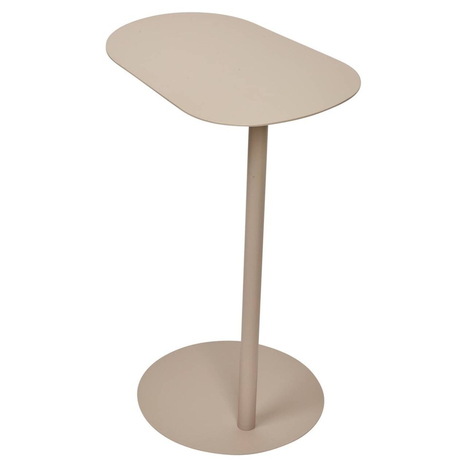 image 1 of Metal Side Table Modern Pedestal Nightstand Lightweight Construction | Multi | Beige | 1