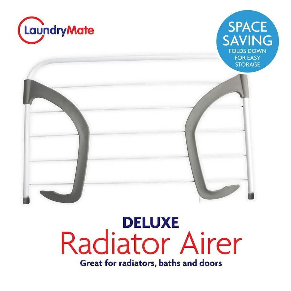 image 1 of Over Radiator Airer Clothes Washing Drying Indoor Rack Adjustable Rail Dryer