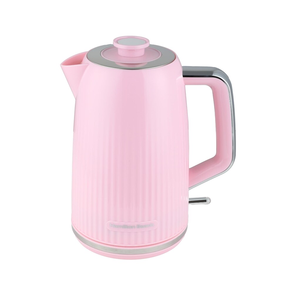 image 1 of Hamilton Beach Kettle and Toaster Set, Miami, Electric Kettle 1.7L, Wide Slot Toaster 2 Slice, Boil Dry Protection, 7 Variable Browning Levels, Flamingo Pink - HBMIAF