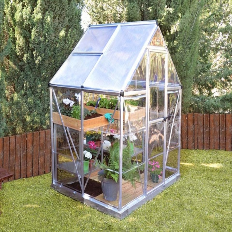 image 1 of Greenhouse Hybrid 6 x 4 - Polycarbonate - L126 x W185 x H208 cm - Silver