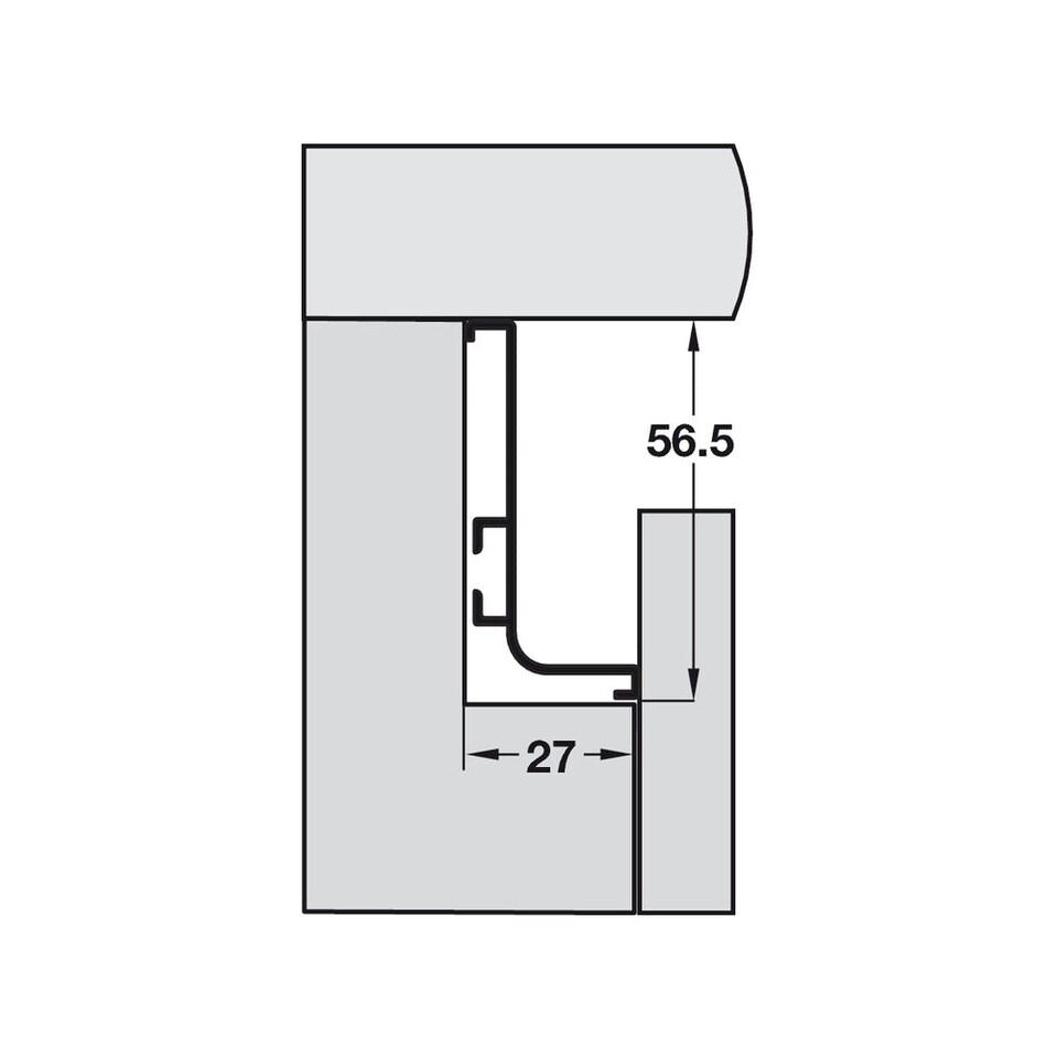 image 1 of FittingsCo, Gola J Profile Horizontal, Kitchen Top Profile, 4.1 Metre Length, Anthracite Anodised