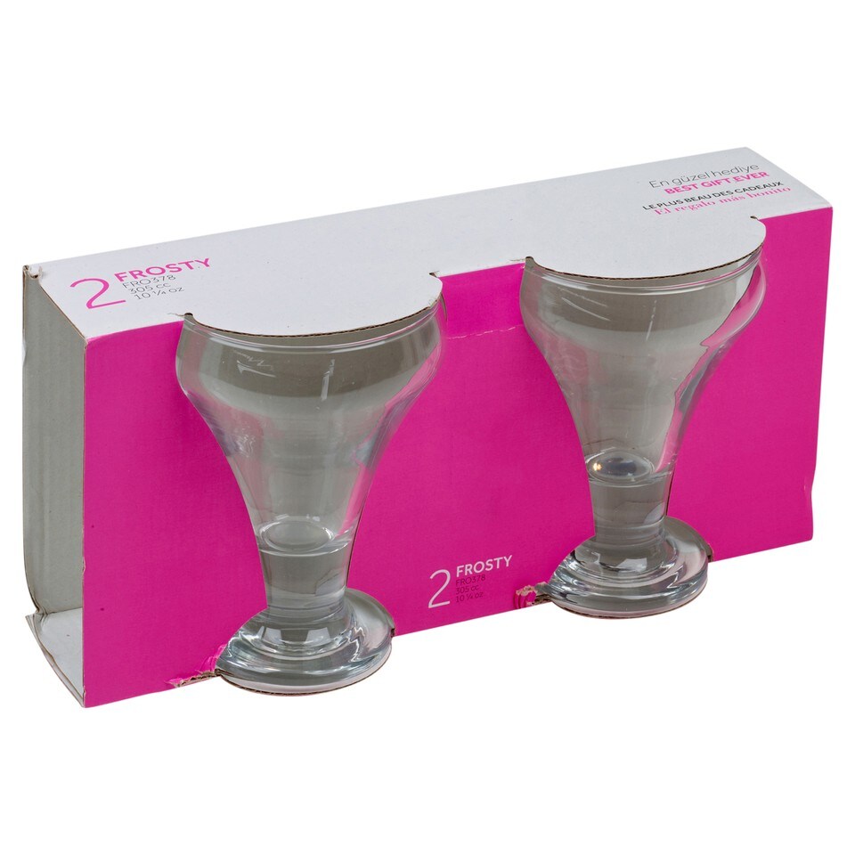 image 1 of Clear Glass Footed Dessert Bowl Ice Cream Sundae Fruit Cocktail Salad Cups 305ml | Clear | 2 Glasses | 2 Glasses